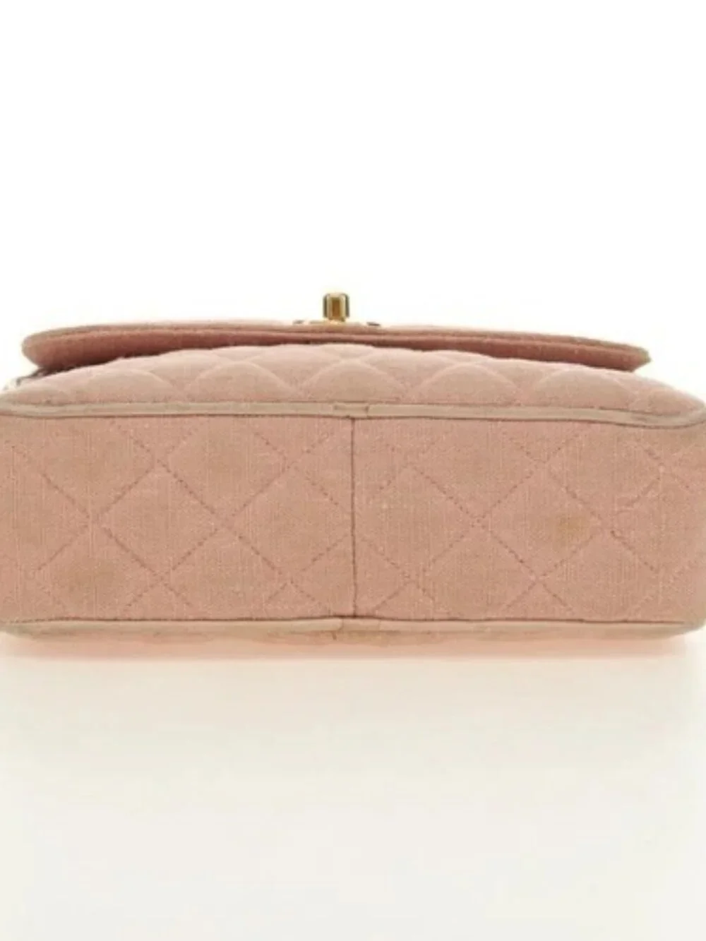 CHANEL Matelasse Chain Shoulder Bag Canvas Pink Gold CC Auth 183065M